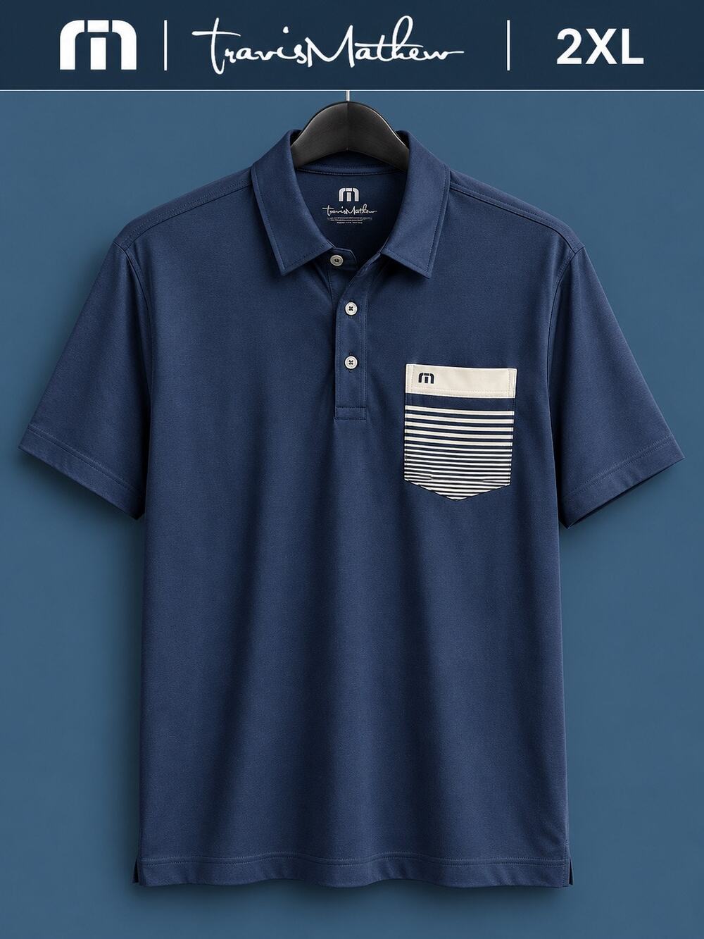 TravisMathew Mens XXL Performance Polo Shirt NWOT